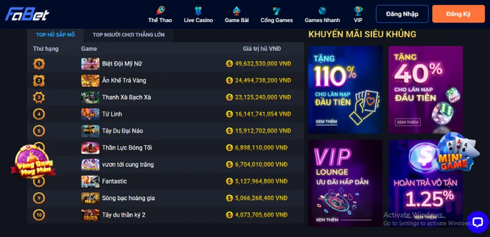 Nổ Hũ Jackpot Lũy Tiến tại hz88 casino